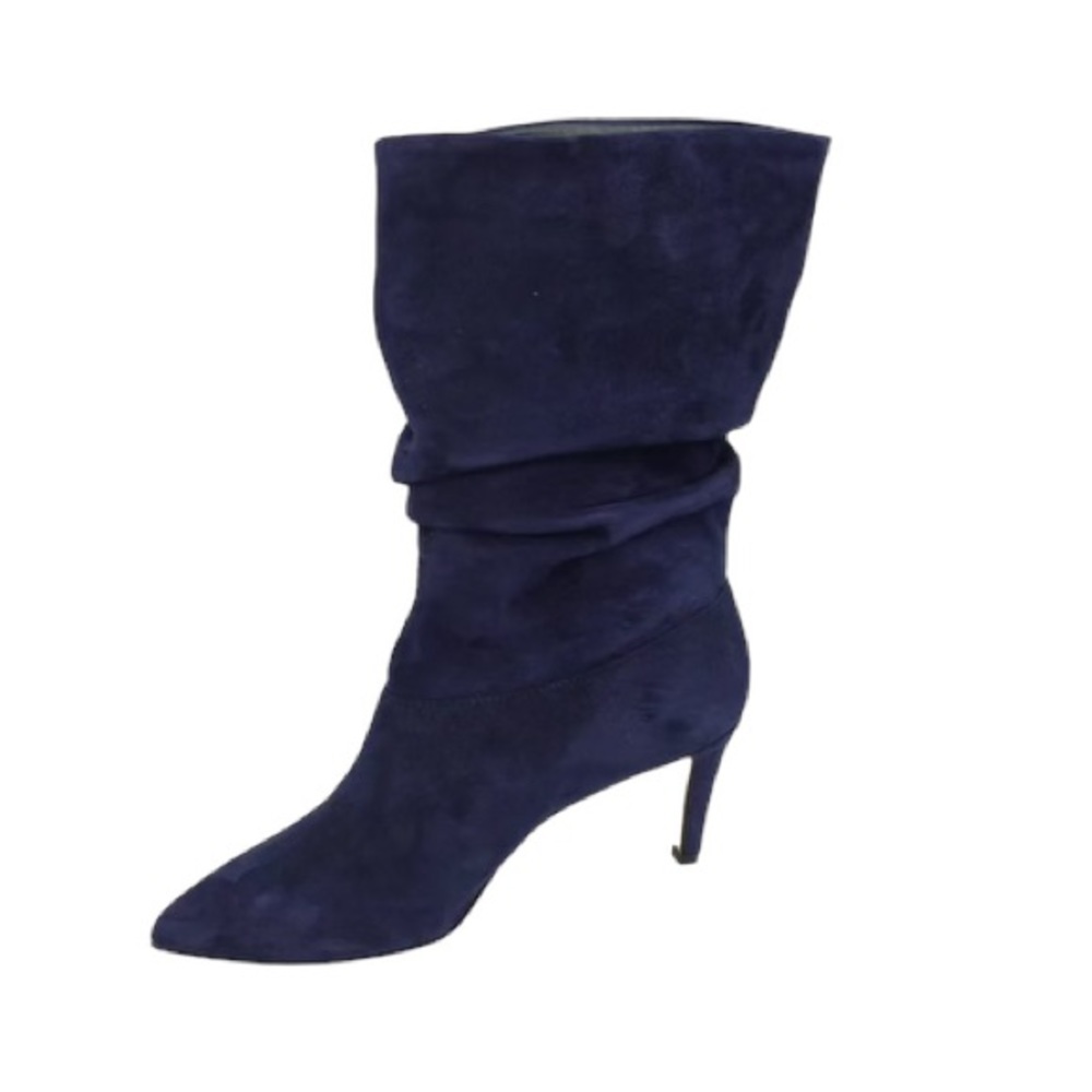 Andrea Carrano Riccia Navy Suede Bootie Made in Italy Women's Size 7.5